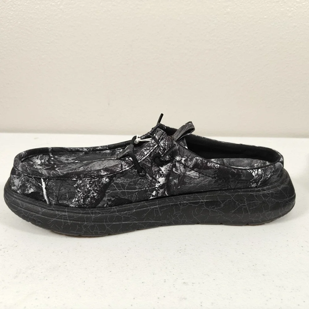 Hey Dude x Jelly Roll Wally Realtree Edge Camo Men's 9 Black Slip On Shoes NWT